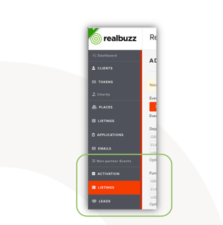 Non-Partner Event - Console navigation