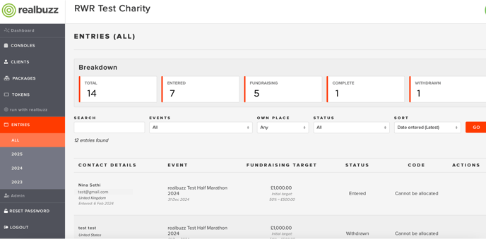 realbuzz Charity Console