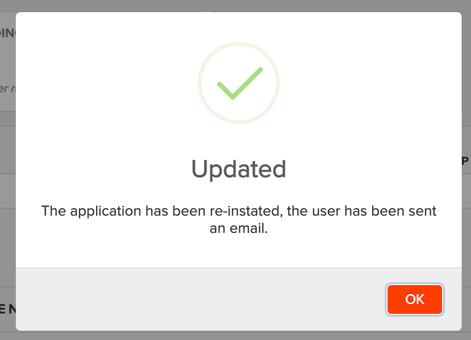 Unreject - reinstated application
